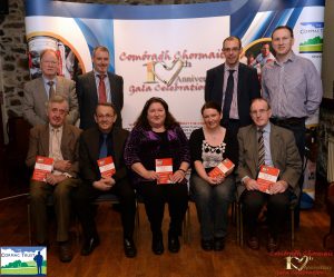 Some of the people who served as Trustees of the Cormac Trust since its inception in 2005. Seated: Paul Doris, Liam Nelis, Bridget McAnallen, Marian Kelly, John Mulgrew. Back: Brendan McAnallen, Martin Grimley, Ruairi Martin, Donal McAnallen. Missing from picture: Prof Peter Mossey, Prof Pascal McKeown, Dr Frank Casey, Dr Gareth Loughrey, and Henry Daly 